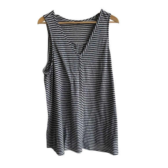 torrid Tops - Torrid White Blue Striped Nautical‎ Coastal Sleeveless Tank Top Blouse Women's 4